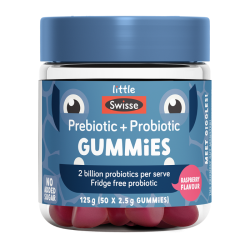 【因天气原因液体侧漏无法理赔】Swisse Kids Probiotic+Prebiotic Gummies 125g 儿童益生菌+益生元软糖 50粒 覆盆子味 保质期2027.7 【因天气原因液体侧漏无法理赔】Swisse Kids Probiotic+Prebiotic Gummies 125g 儿童益生菌+益生元软糖 50粒 覆盆子味 保质期2027.7